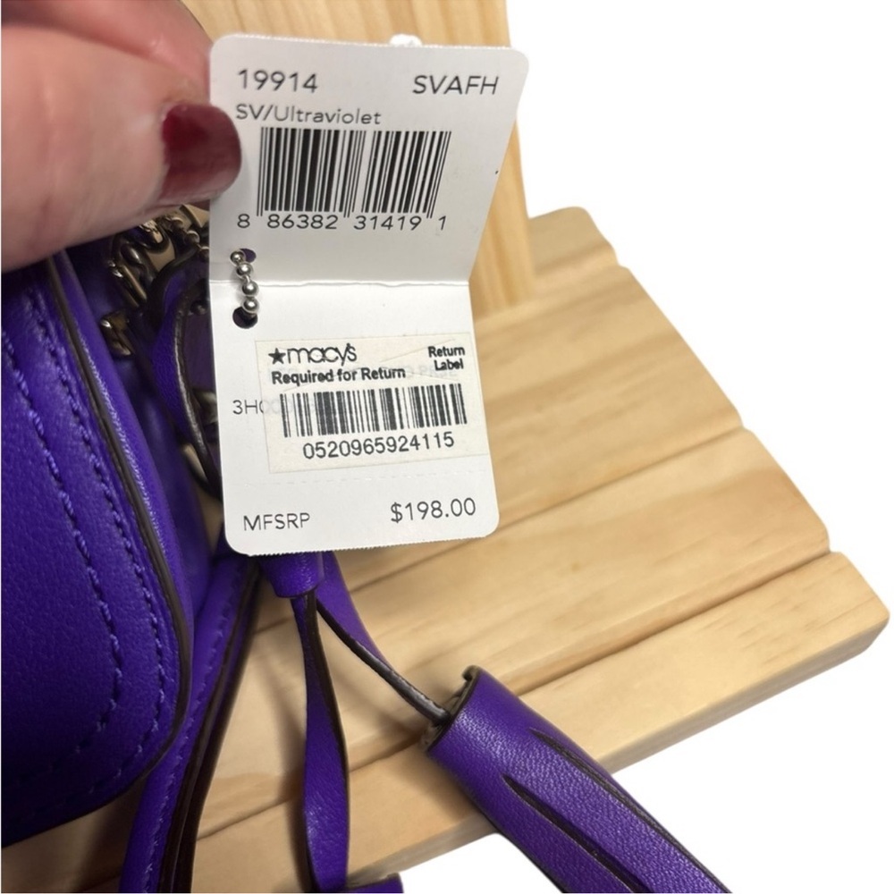Coach Legacy Leather Crossbody Clutch Ultraviolet Purple 2012 NWT - Picture 8 of 11